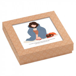 Packaging personnalisable relaxation d'automne avec chocolats - Carte Caméléon E-06