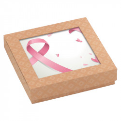 Packaging personnalisé coeurs ruban et papillons pour Octobre Rose cancer du sein - Carte Caméléon E-10