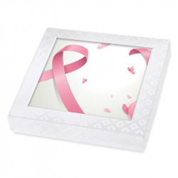 Packaging personnalisé coeurs ruban et papillons pour Octobre Rose cancer du sein - Carte Caméléon E-10