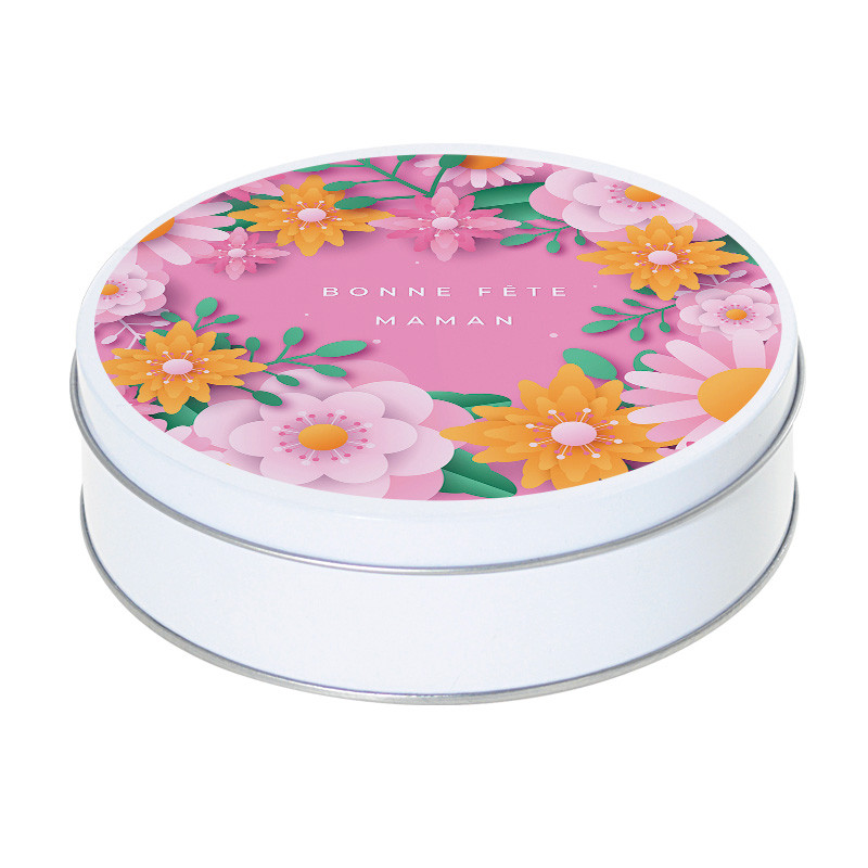 Boîte ronde métallique Caméléon I-18 - Bonne fête Maman et accessoires