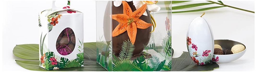 Emballages alimentaires pour chocolat de Pâques - Collection Tropicale
