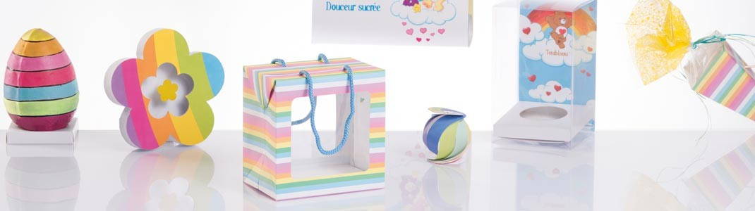 Collection d'emballages alimentaires Bisounours pour chocolatiers