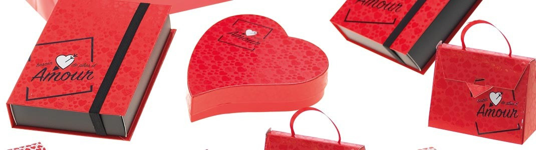 Collection de Packagings et Jeu Besoin d'Amour pour la Saint-Valentin
