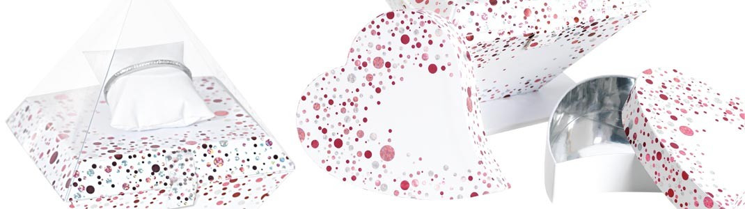 Collection de Packagings Diamant pour chocolats et bijoux St-Valentin