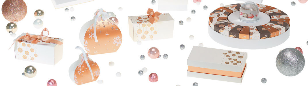Collection de Packagings "Guirlande Blanche" pour fêtes de fin d'année