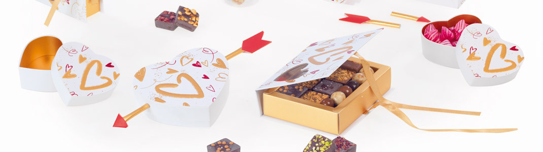 Gamme de Packagings Saint-Valentin "Premier rendez-vous Blanc"