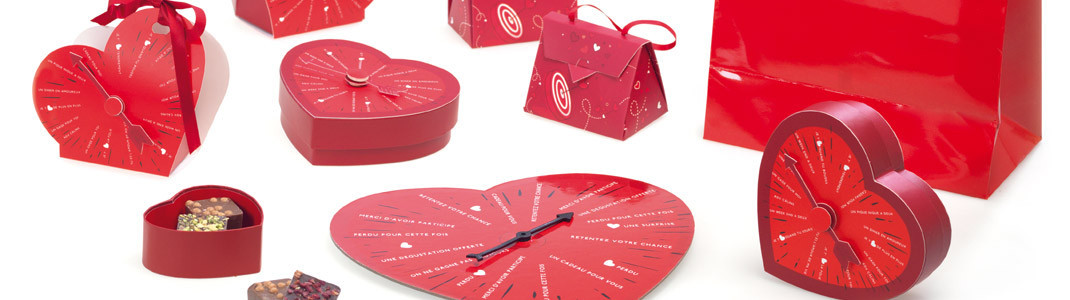 Gamme de packagings ludiques pour Saint-Valentin - "Plein Cœur"
