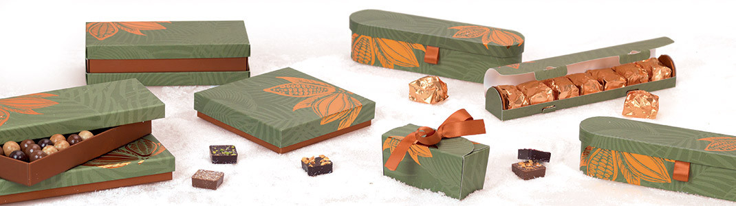 L’Aventure Gourmande - La gamme de packagings Verts pour chocolatiers