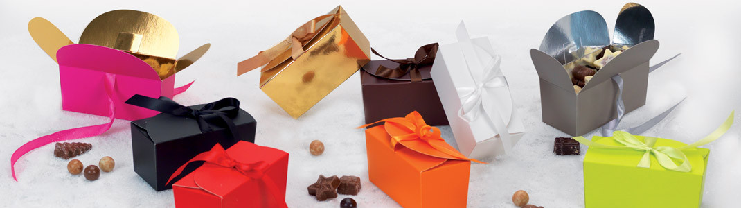 Ballotins rubans unis - LE Packaging indispensable pour chocolatiers !
