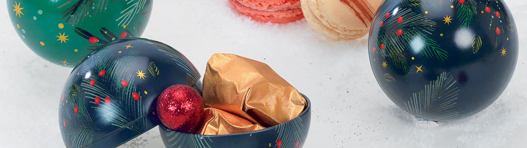 Packaging boules métalliques à garnir pour Noël