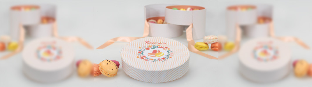 Packaging macarons, boîtes rondes originales pour macarons