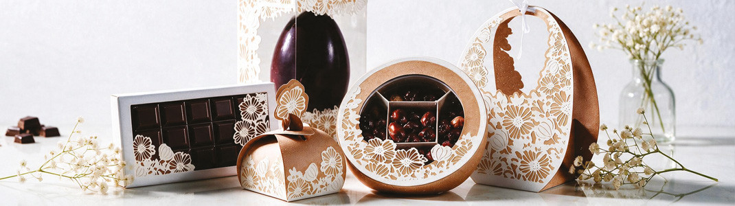 Collection Florilège - Emballages Pâques Kraft et Dentelle de Papier